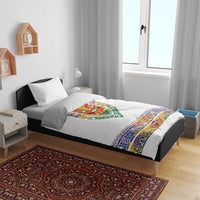 Haiti Flag Traditional Dashiki Bedding Set White Color