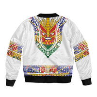 Haiti Flag Traditional Dashiki Bomber Jacket White Color