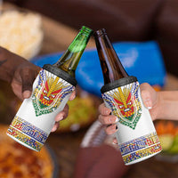 Haiti Flag Traditional Dashiki 4 in 1 Can Cooler Tumbler White Color