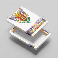Haiti Flag Traditional Dashiki Canvas Wall Art White Color