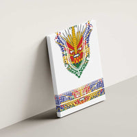 Haiti Flag Traditional Dashiki Canvas Wall Art White Color