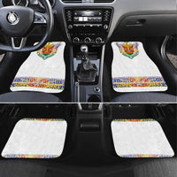 Haiti Flag Traditional Dashiki Car Mats White Color