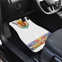 Haiti Flag Traditional Dashiki Car Mats White Color