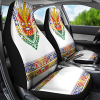 Haiti Flag Traditional Dashiki Car Seat Cover White Color