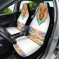 Haiti Flag Traditional Dashiki Car Seat Cover White Color