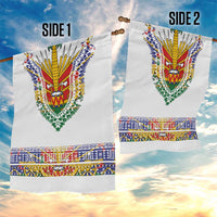 Haiti Flag Traditional Dashiki Garden Flag White Color
