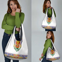 Haiti Flag Traditional Dashiki Grocery Bag White Color
