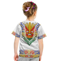 Haiti Flag Traditional Dashiki Kid T Shirt White Color