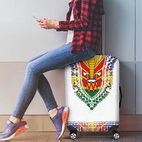 Haiti Flag Traditional Dashiki Luggage Cover White Color