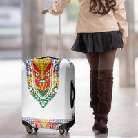 Haiti Flag Traditional Dashiki Luggage Cover White Color