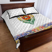 Haiti Flag Traditional Dashiki Quilt Bed Set White Color