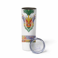Haiti Flag Traditional Dashiki Skinny Tumbler White Color