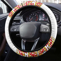 Haiti Flag Traditional Dashiki Steering Wheel Cover White Color