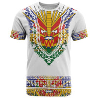 Haiti Flag Traditional Dashiki T Shirt White Color