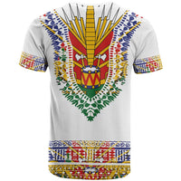 Haiti Flag Traditional Dashiki T Shirt White Color