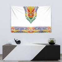 Haiti Flag Traditional Dashiki Tapestry White Color
