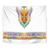 Haiti Flag Traditional Dashiki Tapestry White Color