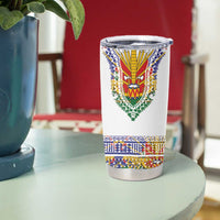 Haiti Flag Traditional Dashiki Tumbler Cup White Color