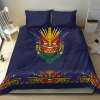 Haiti Flag Traditional Dashiki Bedding Set Black Color