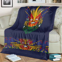 Haiti Flag Traditional Dashiki Blanket Black Color