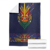 Haiti Flag Traditional Dashiki Blanket Black Color