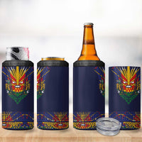 Haiti Flag Traditional Dashiki 4 in 1 Can Cooler Tumbler Black Color