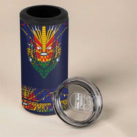 Haiti Flag Traditional Dashiki 4 in 1 Can Cooler Tumbler Black Color