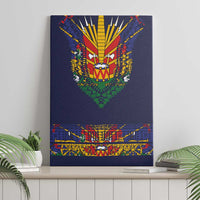 Haiti Flag Traditional Dashiki Canvas Wall Art Black Color