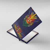 Haiti Flag Traditional Dashiki Canvas Wall Art Black Color