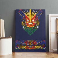 Haiti Flag Traditional Dashiki Canvas Wall Art Black Color