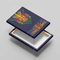 Haiti Flag Traditional Dashiki Canvas Wall Art Black Color