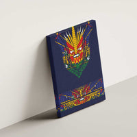 Haiti Flag Traditional Dashiki Canvas Wall Art Black Color