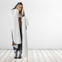 Haiti Flag Traditional Dashiki Hooded Blanket Black Color