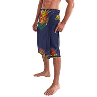 Haiti Flag Traditional Dashiki Lavalava Black Color