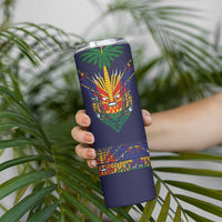 Haiti Flag Traditional Dashiki Skinny Tumbler Black Color