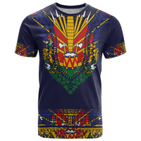 Haiti Flag Traditional Dashiki T Shirt Black Color