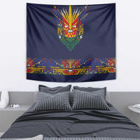 Haiti Flag Traditional Dashiki Tapestry Black Color