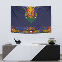 Haiti Flag Traditional Dashiki Tapestry Black Color