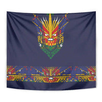 Haiti Flag Traditional Dashiki Tapestry Black Color