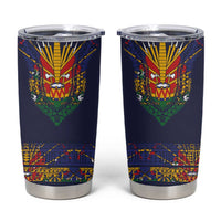 Haiti Flag Traditional Dashiki Tumbler Cup Black Color