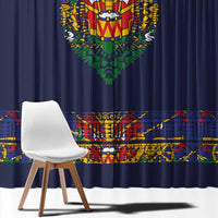 Haiti Flag Traditional Dashiki Window Curtain Black Color