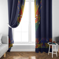 Haiti Flag Traditional Dashiki Window Curtain Black Color