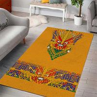 Haiti Flag Traditional Dashiki Area Rug Yellow Color