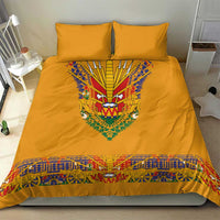 Haiti Flag Traditional Dashiki Bedding Set Yellow Color