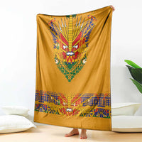 Haiti Flag Traditional Dashiki Blanket Yellow Color