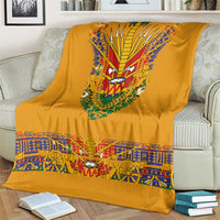 Haiti Flag Traditional Dashiki Blanket Yellow Color