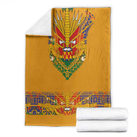 Haiti Flag Traditional Dashiki Blanket Yellow Color