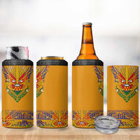 Haiti Flag Traditional Dashiki 4 in 1 Can Cooler Tumbler Yellow Color