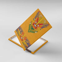 Haiti Flag Traditional Dashiki Canvas Wall Art Yellow Color