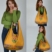 Haiti Flag Traditional Dashiki Grocery Bag Yellow Color